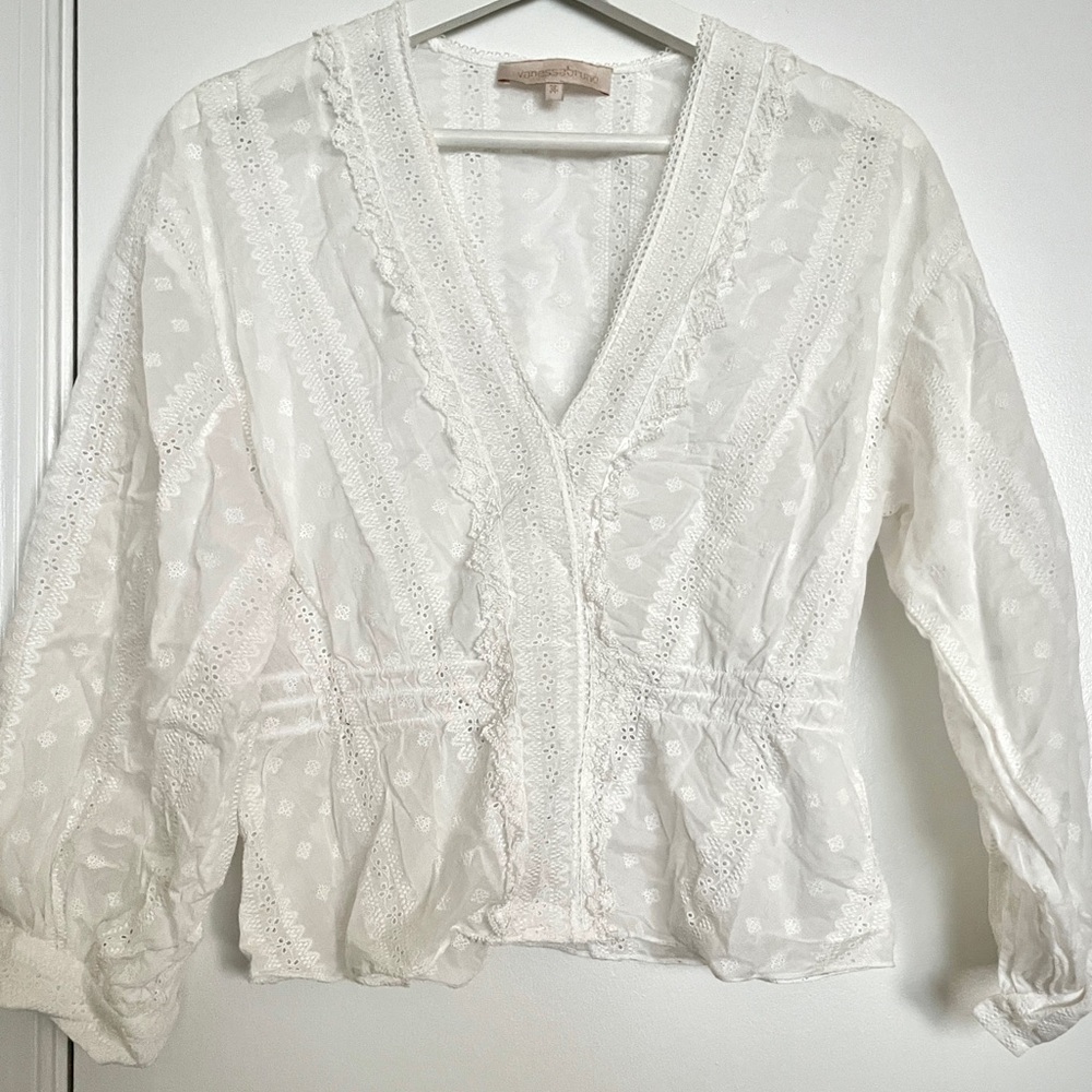 Vanessa Bruno White Lace Top Size 36